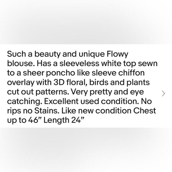 🎉 Peck & Peck Dressy Sheer Overlay Poncho 3D Unique Pattern Multi color Sz L/XL - Picture 5 of 5